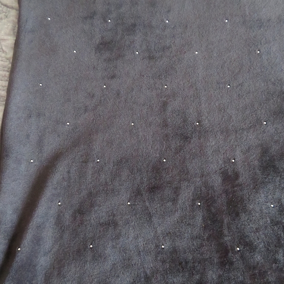 Loft silver studded black velvet tee, XSP - Picture 2 of 4